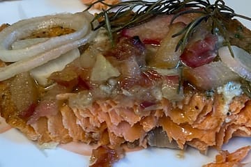 Rhubarb and Brown Sugar-n-Garlic Sauce Sneaky Salmon