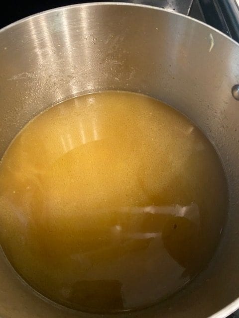 Chicken Stock Added to the Bacon mixture