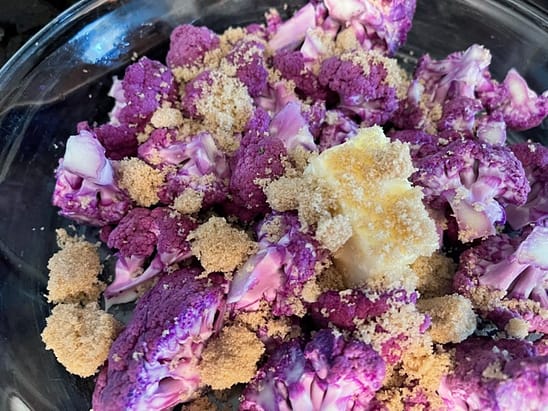 Butter, Brown sugar, and Purple Cauliflower 