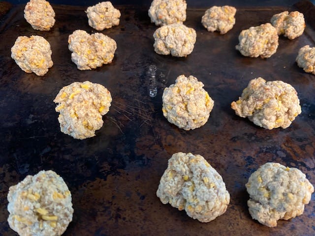 Sausage balls cooked