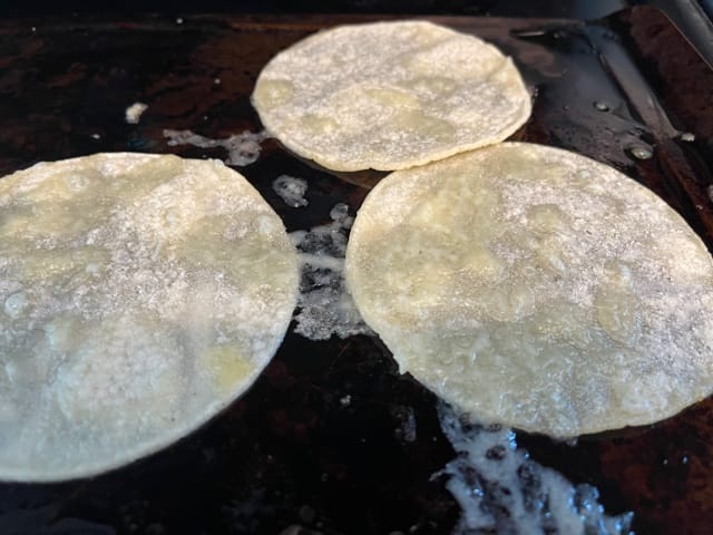 Street Tacos broiled topped with cheese