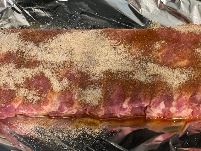 Spare ribs seasoned